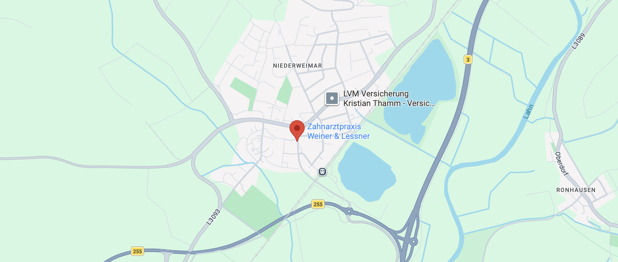 Anfahrt Zahnarztpraxis Weiner und Lessner Niederweimar